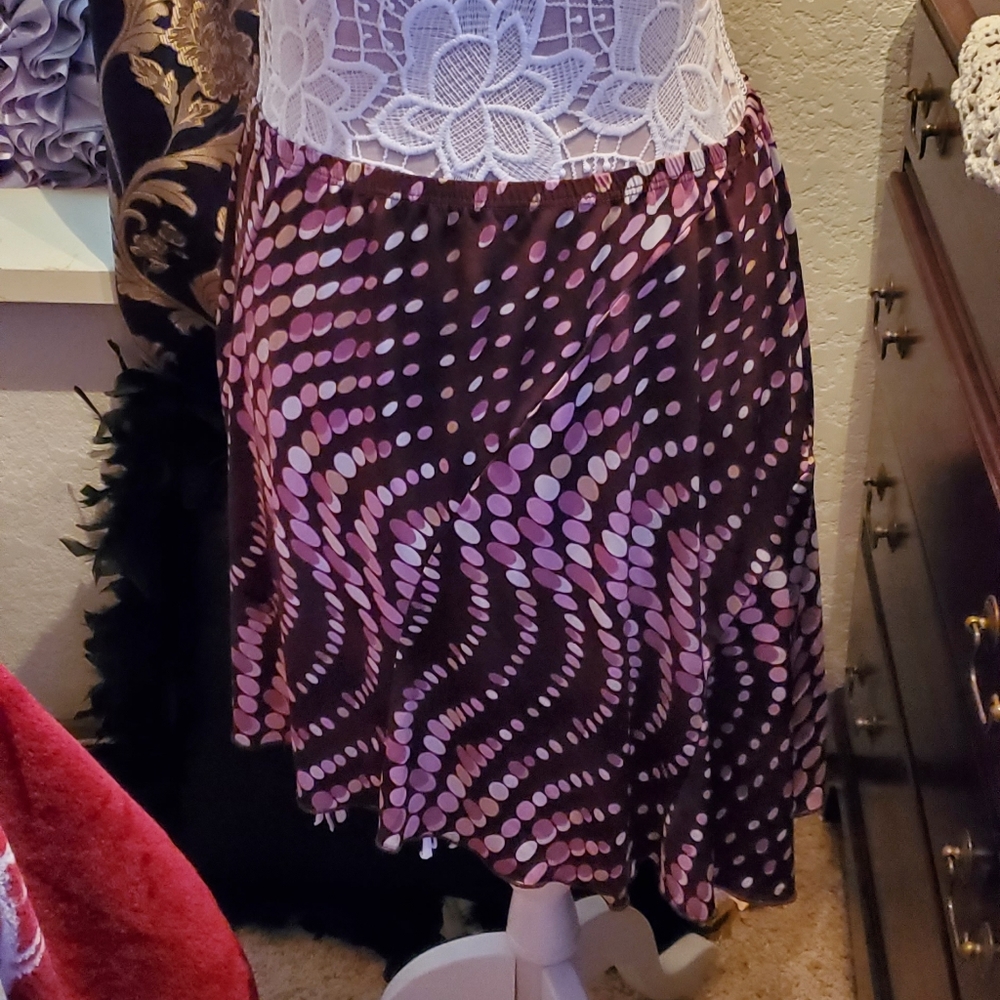 Polka-dot stretch skirt